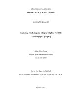 luân văn Hoạt động Marketing của Công ty Cổ phần UMOVE  – Thực trạng và giải pháp