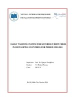 Early warning system for sovereign debt crisis in developing countries for period 1981 2010 