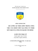 Đo lường sự thỏa mãn trong công việc của nhân viên tại công ty TNHH MTV dịch vụ công ích quận tân bình 
