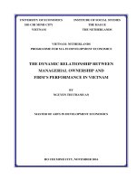 The dynamic relationship between managerial ownership and firms performance in vietnams 