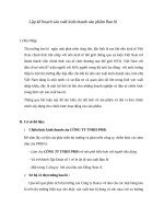 Lập kế hoạch sản xuất kinh doanh sản phẩm bao bì