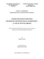 Interaction effects between FDI growth and institutional environment  a case of vietnam, 2008   2011 