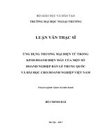 luận văn thặc sĩ ỨNG DỤNG THƯƠNG MẠI ĐIỆN TỬ TRONG KINH DOANH ĐIỆN MÁY CỦA MỘT SỐ DOANH NGHIỆP BÁN LẺ TRUNG QUỐC VÀ BÀI HỌC CHO DOANH NGHIỆP VIỆT NAM