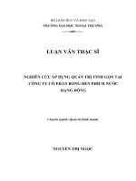 luận văn NGHIÊN CỨU ÁP DỤNG QUẢN TRỊ TINH GỌN TẠI CÔNG TY CỔ PHẦN BÓNG ĐÈN PHÍCH NƯỚC  RẠNG ĐÔNG