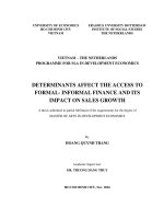 Determinants affect the access to formal   informal credit and its impact on sales growth 