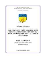 Giải pháp hoàn thiện năng lực hoạt động quản trị nguồn nhân lực tại công ty thí nghiệm điện lực TP HCM đến năm 2020 