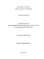luận văn TỰ DO HOÁ ĐẦU TƯ  TRONG KHUÔN KHỔ CỘNG ĐỒNG KINH TẾ ASEAN (AEC)  VÀ SỰ THAM GIA CỦA VIỆT NAM