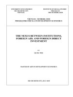 The nexus between institutions, foreign aid and foreign direct investment 