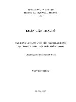 luận văn TẠO ĐỘNG LỰC LÀM VIỆC CHO NGƯỜI LAO ĐỘNG TẠI CÔNG TY TNHH VIỆT PHÁT THĂNG LONG