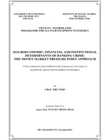 Macroeconomic, financial and institutional determinants of banking crisis the money market pressure index approach 