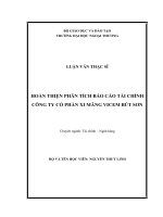 Luận văn HOÀN THIỆN PHÂN TÍCH BÁO CÁO TÀI CHÍNH CÔNG TY CỔ PHẦN XI MĂNG VICEM BÚT SƠN