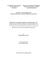 The effect of credit growth on credit quality evidences of commercial banks in dong nai province 