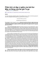 Phân tích vẻ đẹp ý nghĩa của bài thơ mây và sóng của tác giả ta go