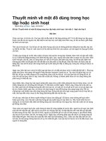 Thuyết minh về một đồ dùng trong học tập hoặc sinh hoạt