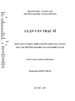 luận văn thạc sĩ ĐÀO TẠO VÀ PHÁT TRIỂN NGUỒN NHÂN LỰC GIẢNG DẠY TẠI TRƯỜNG ĐẠI HỌC SAVANNAKHET (LÀO)
