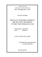 Pháp luật về hỗ trợ, tái định cư khi Nhà nước thu hồi đất từ thực tiễn tỉnh Quảng Nam