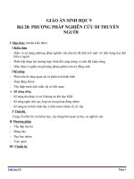 Giáo án Sinh học 9 bài 28: Phương pháp nghiên cứu di truyền người