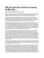 Viết văn nghị luận về tuổi trẻ và tương lai đất nước