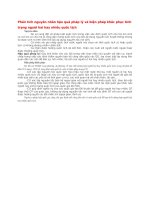 Phân tích nguyên nhân hậu quả pháp lý và biện pháp khắc phục tình trạng nguời hai hay nhiều quốc tịch