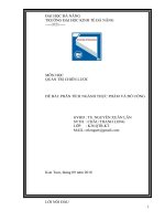 Phân tích ngành thực phẩm  Bài tập cá nhân