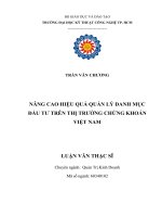 Nâng cao hiệu quả quản lý danh mục đầu tư trên thị trường chứng khoán việt nam 
