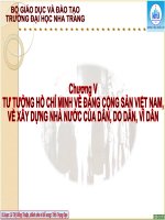 TƯ TƯỞNG HỒ CHÍ MINH CHƯƠNG 5: VỀ ĐẢNG CỘNG SẢN VIỆT NAM, VỀ XÂY DỰNG  NƯỚC CỦA DÂN, DO DÂN, VÌ DÂN