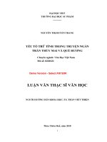 Yếu tố trữ tình trong truyện ngắn trần thùy mai và quế hương (tt) 