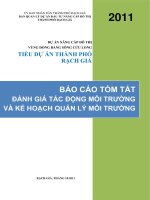Báo cáo tóm tắt DỰ ÁN NÂNG CẤP ĐÔ THỊ VÙNG ĐỒNG BẰNG SÔNG CỬU LONG (TIỂU DỰ ÁN THÀNH PHỐ RẠCH GIÁ)