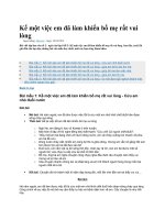 Kể một việc em đã làm khiến bố mẹ rất vui lòng