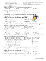 Đề kiểm tra học kỳ 2 toán 12 năm 2017 – 2018 trường tam quan – bình định
