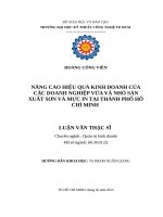 Nâng cao hiệu quả kinh doanh của các doanh nghiệp vừa và nhỏ sản xuất sơn và mực in tại TP  hồ chí minh 
