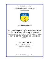 Một số giải pháp hoàn thiện công tác quản trị rủi ro tác nghiệp tại ngân hàng thương mại cổ phần bắc á – chi nhánh thành phố hồ chí minh đến năm 2025 