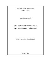 Hoạt động tiếp công dân của thanh tra chính phủ (tt) 