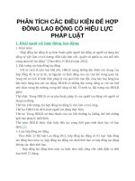 PHÂN TÍCH các điều KIỆN để hợp ĐỒNG LAO ĐỘNG có HIỆU lực PHÁP LUẬT