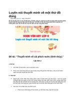 Luyện nói thuyết minh về một thứ đồ dùng