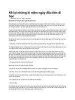 Kể lại những kỉ niệm ngày đầu tiên đi học