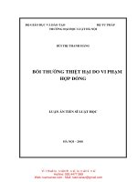 luận án tiến sĩ BỒI THƯỜNG THIỆT HẠI DO VI PHẠM  HỢP ĐỒNG