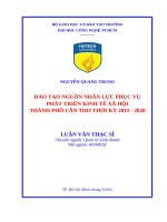 Đào tạo nguồn nhân lực phục vụ phát triển kinh tế xã hội thành phố cần thơ thời kỳ 2015 2020 