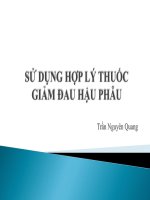 Sử dụng hợp lý thuốc giảm đau hậu phẫu