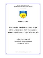 Một số giải pháp hoàn thiện hoạt động marketing   mix trong kinh doanh tại sân golf long biên   hà nội 