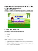 Luyện tập làm bài nghị luận về tác phẩm truyện hoặc đoạn trích