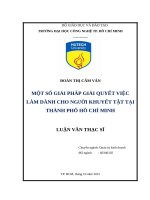 Một số giải pháp giải quyết việc làm dành cho người khuyết tật tại thành phố hồ chí minh 