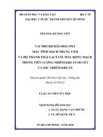 Vai trò độ bão hòa oxy máu tĩnh mạch trung tâm và độ thanh thải lactate máu động mạnh trong tiên lượng nhiễm khuẩn huyết và sốc nhiễm khuẩn (Luận án tiến sĩ)