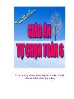 Giáo án tự chon toán lớp 6 cả năm 3 cột chuẩn kiến thức kỷ năng