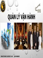 QUẢN LÝ VẬN HÀNH NHÀ HÀNG