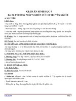 Giáo án Sinh học 9 bài 28: Phương pháp nghiên cứu di truyền người