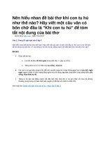 Nên hiểu nhan đề bài thơ khi con tu hú như thế nào