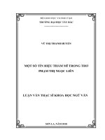 Một số tín hiệu thẩm mĩ trong thơ phạm thị ngọc liên 