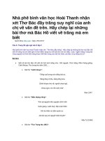 Nhà phê bình văn học hoài thanh nhận xét thơ bác đầy trăng suy nghĩ của anh chị về vấn đề trên