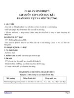 Giáo án Sinh học 9 bài 63: Ôn tập phần sinh vật và môi trường